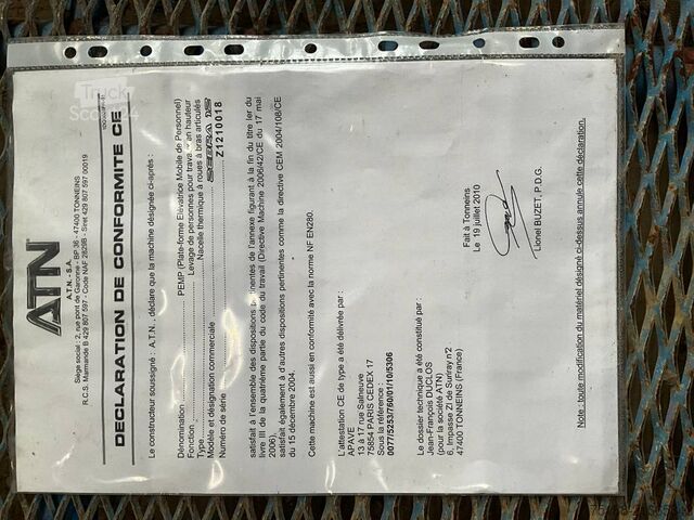 Plataforma de trabalho telescópica articulada ATN Zebra 12