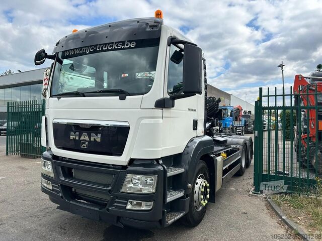 Containertransport (haakarmsysteem) MAN TGS 28.360 6x2 HOOKLIFT 21T HIAB MULTILIFT XR21...