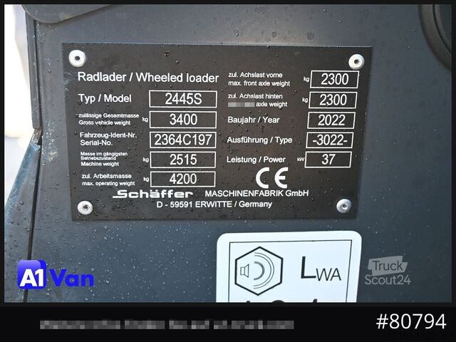 Furgone personalizzato SCHAEFFER Schäffer 2445S Hoflader, Gabel, 127 Bstd.
