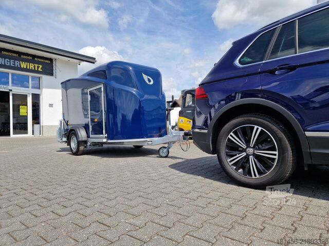 Remorque à voiture Cheval Liberté Debon Anhänger Polycargo 1300 blau Seitentür Pullman 100km/H direkt online verfügbar