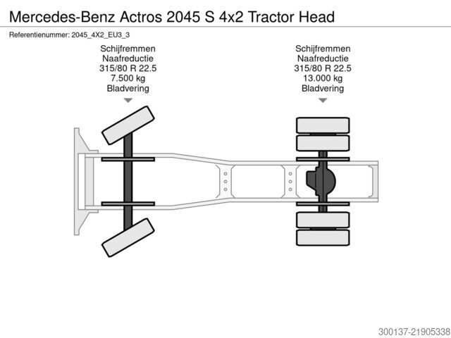 Mercedes-Benz Actros 2045 S 4x2 Tractor Head truck tractor Mercedes-Benz Actros 2045 S 4x2 Tractor Head