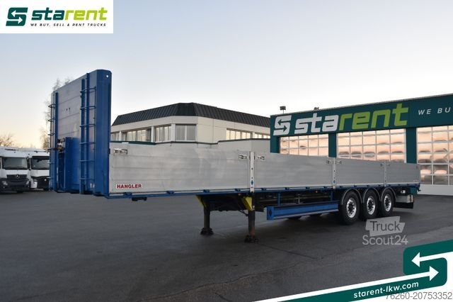 Åben sættevogn Hangler Baustofftrailer Rungentaschen 80cm Bord