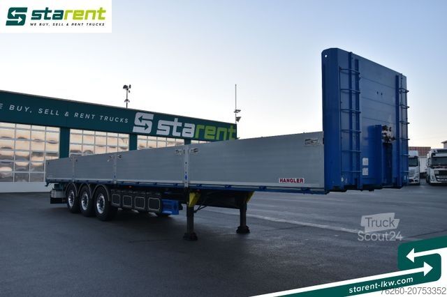 Åben sættevogn Hangler Baustofftrailer Rungentaschen 80cm Bord