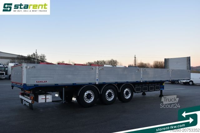 Åben sættevogn Hangler Baustofftrailer Rungentaschen 80cm Bord