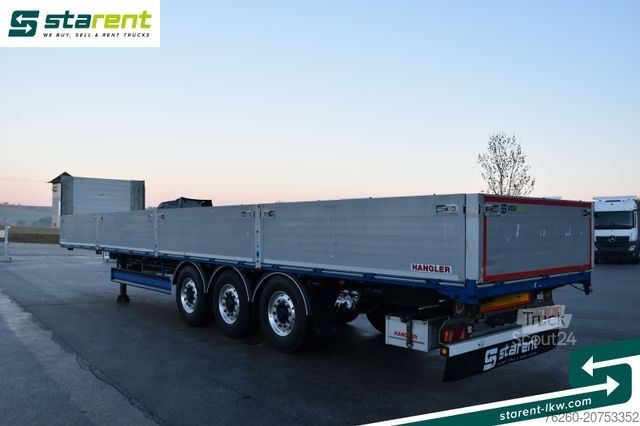 Åben sættevogn Hangler Baustofftrailer Rungentaschen 80cm Bord