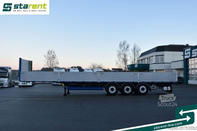 Åben sættevogn Hangler Baustofftrailer Rungentaschen 80cm Bord