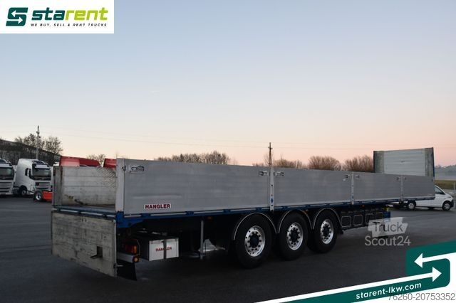 Åben sættevogn Hangler Baustofftrailer Rungentaschen 80cm Bord
