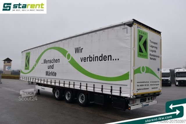 Auflieger mit Pritsche & Plane KRONE Megatrailer Hubdach Liftachse Safe Curtain