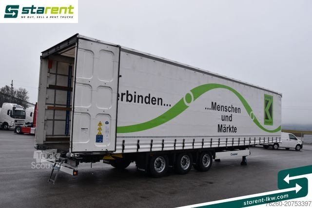 Auflieger mit Pritsche & Plane KRONE Megatrailer Hubdach Liftachse Safe Curtain