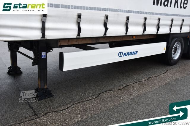 Auflieger mit Pritsche & Plane KRONE Megatrailer Hubdach Liftachse Safe Curtain