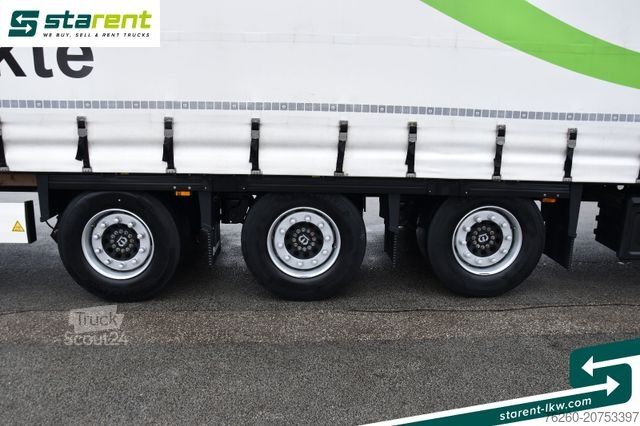 Auflieger mit Pritsche & Plane KRONE Megatrailer Hubdach Liftachse Safe Curtain