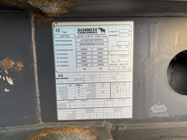 Pašizgāzējs Schmitz Cargobull SKI 18 SL 7.2 NACZEPA WYWROTKA