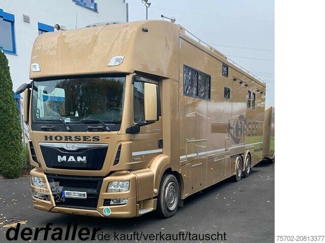 Camion per bestiame MAN TGS 26480 5 Pferde und Wohnung