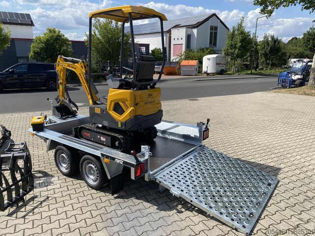 Alçak yükleyicili mini ekskavatör + aksesuar paketi Berger Kraus BK1000JS mit Schwenkarm *HERBSTAKTION*