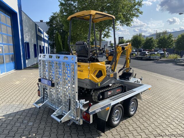 Alçak yükleyicili mini ekskavatör + aksesuar paketi Berger Kraus BK1000JS mit Schwenkarm *HERBSTAKTION*