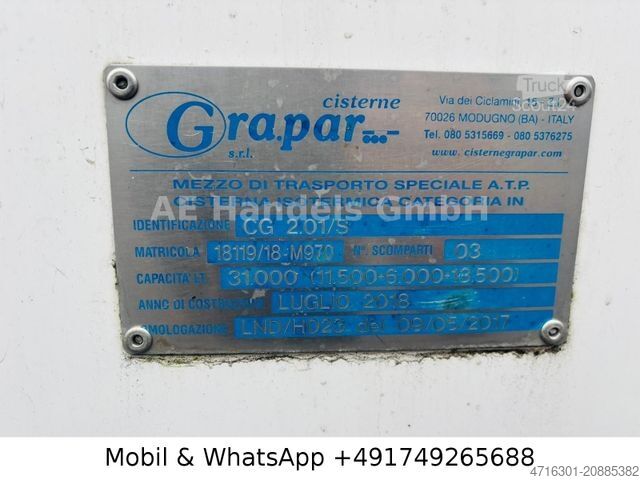 Cisterna polpriklopnik TecnoKar Tecnokar / Grapar CG 2.01/S *31m³/3xKammer/Alcoa