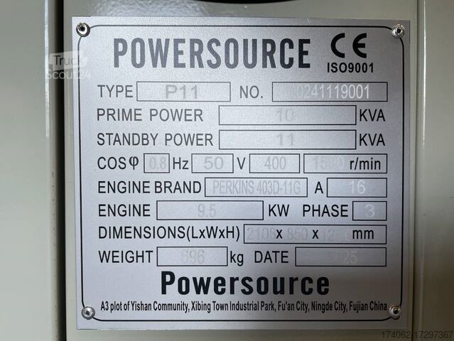 Aggregaat Perkins 403D-11G - 11 kVA Generator - DPX-19799