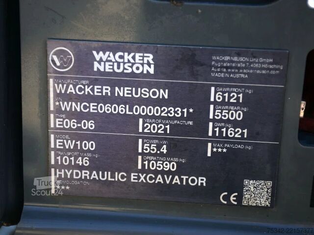 Ratinis ekskavatorius WACKER NEUSON EW100 wheel-excavator Model E06-06