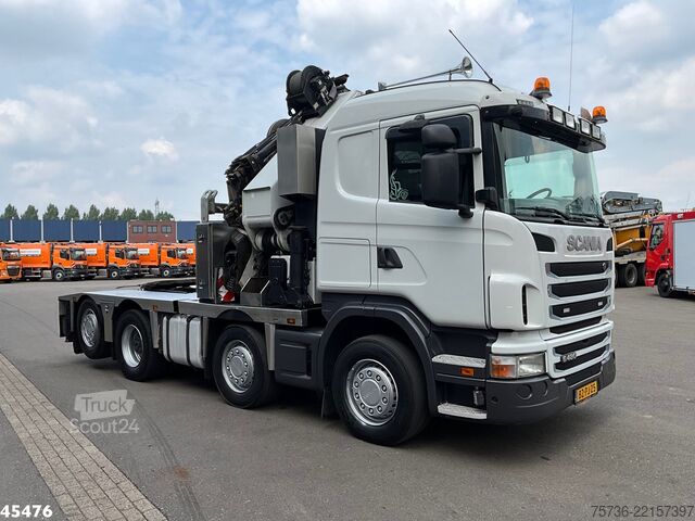 Ciężarówka z dźwigiem Scania G 480 HMF 85 Tonmeter laadkraan + Fly-Jib