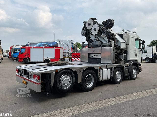 Ciężarówka z dźwigiem Scania G 480 HMF 85 Tonmeter laadkraan + Fly-Jib