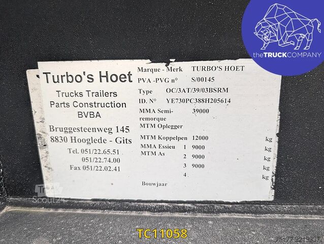 Transporte de contentores Turbos Hoet Tank chassis Gooseneck