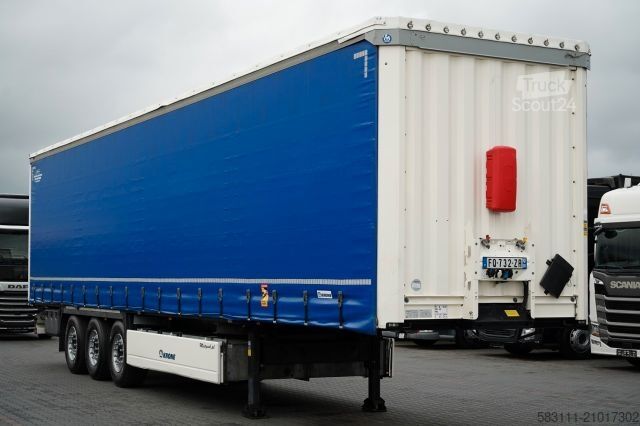 Auflieger mit Pritsche & Plane KRONE FIRANKA / STANDARD  / KOSZ NA PALETY / PLANDEKA