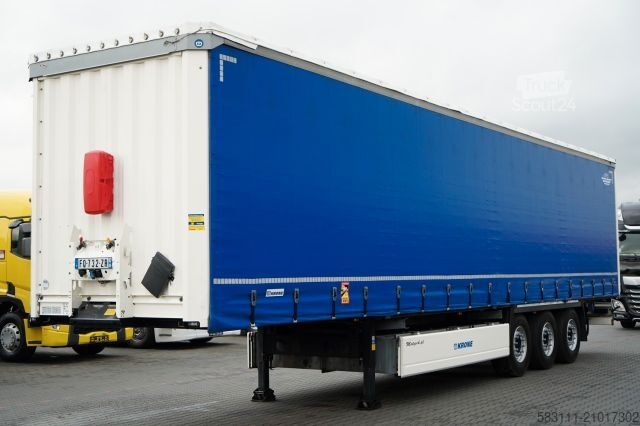 Auflieger mit Pritsche & Plane KRONE FIRANKA / STANDARD  / KOSZ NA PALETY / PLANDEKA