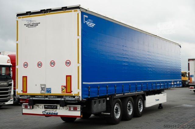 Auflieger mit Pritsche & Plane KRONE FIRANKA / STANDARD  / KOSZ NA PALETY / PLANDEKA