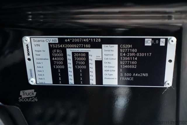 Standaard trekker SCANIA S 500 / RETARDER / I-PARK COOL / FULL AIRMATIC 