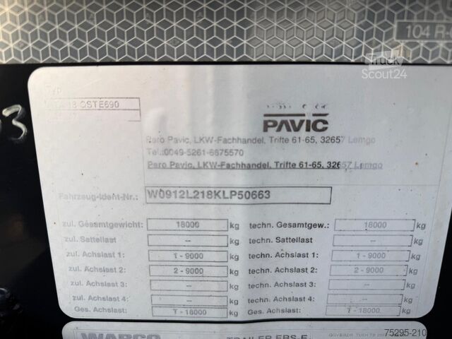 Επαγγελματικό όχημα Pavic HTA18 2 Achs Kurzholz OptiPa SL SAF WABCO Waage