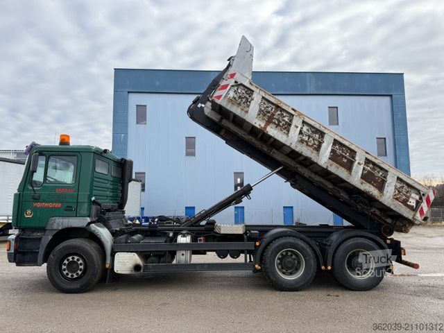 Autocarro ribaltabile MAN ÖAF 30-414 FLNC 6X2 ABROLLK. BLATT LUFT ABS KLIM