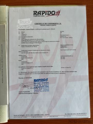 Integrated camper RAPIDO 983F/Hubbett/Klima/Solar/SAT/TV/Markise/1.Hand