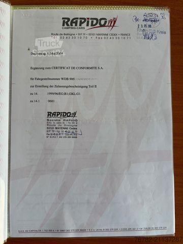 Integrated camper RAPIDO 983F/Hubbett/Klima/Solar/SAT/TV/Markise/1.Hand