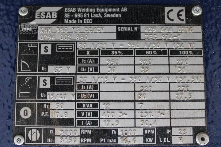 Svejsetraktor Esab KHM 350 VS CC/CV