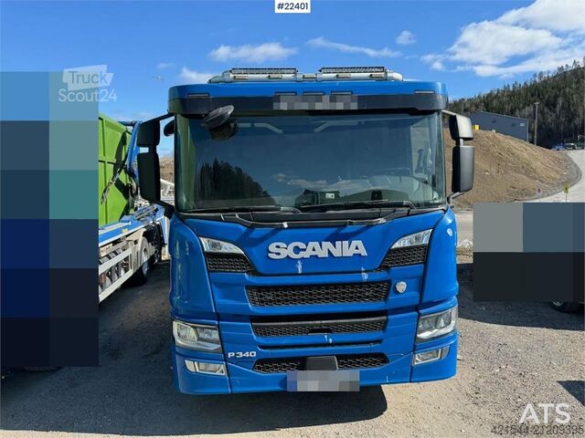 Portal arm system Scania P340 6x2 Skip Loader with Joab Body WATCH VIDEO