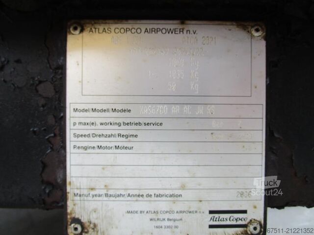 Compresseur frigorifique Atlas Copco XAS 67 DD