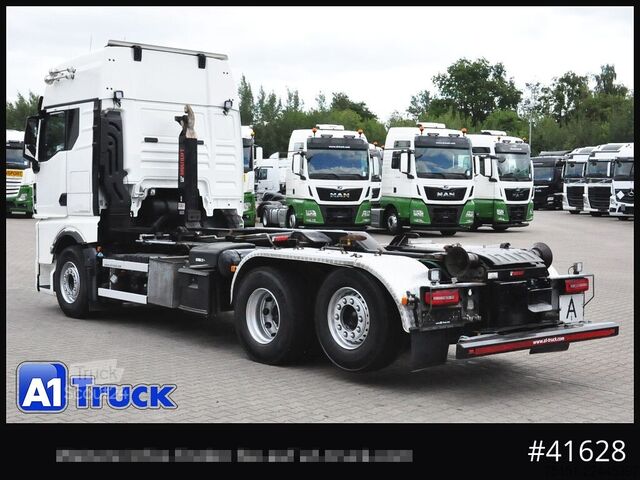 Camião porta-contentores de gancho MAN TGX 26,500 LL, HIAB Intarder Navi Sound, Funk