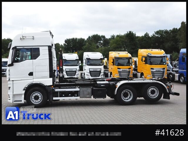 Camião porta-contentores de gancho MAN TGX 26,500 LL, HIAB Intarder Navi Sound, Funk