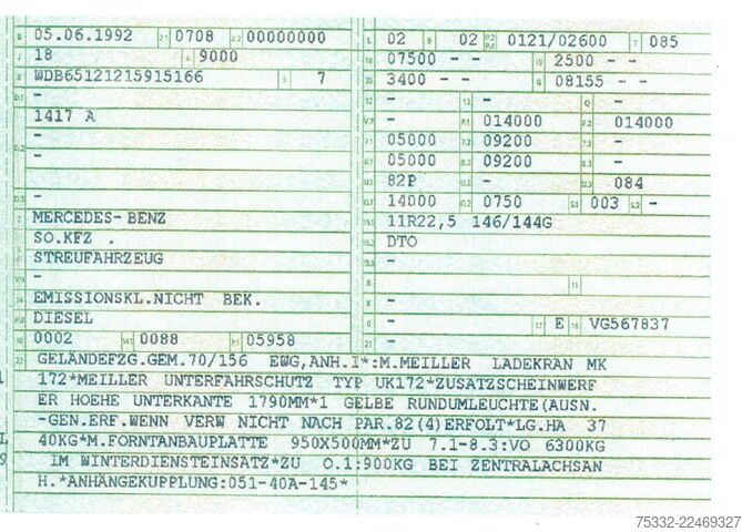 Camião basculante Mercedes-Benz 1417 A 4x4 Allrad ex Kommune Kipper