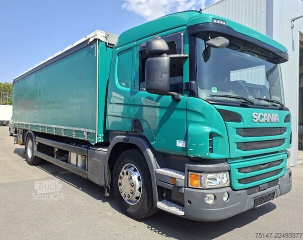 Φορτηγό πλατφόρμα με μουσαμά SCANIA P 250 4x2 L-Haus 1 Liege Tautliner Edscha