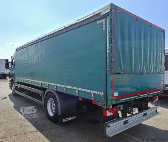 Φορτηγό πλατφόρμα με μουσαμά SCANIA P 250 4x2 L-Haus 1 Liege Tautliner Edscha