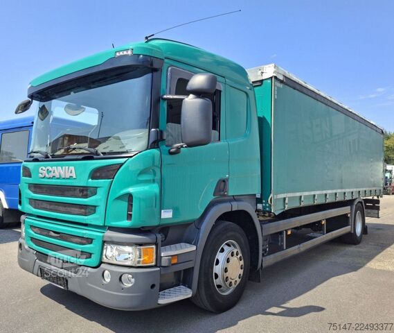 Φορτηγό πλατφόρμα με μουσαμά SCANIA P 250 4x2 L-Haus 1 Liege Tautliner Edscha