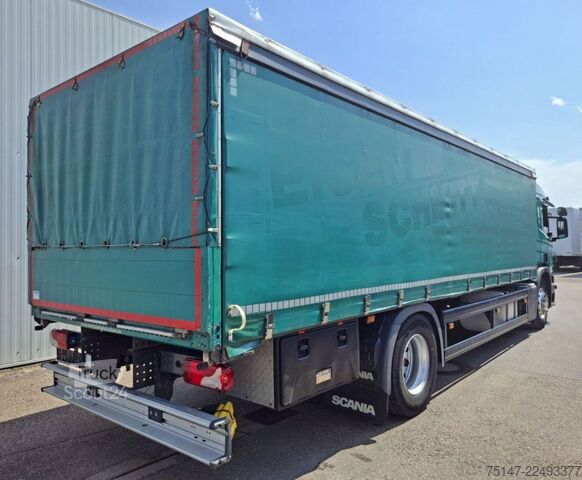Φορτηγό πλατφόρμα με μουσαμά SCANIA P 250 4x2 L-Haus 1 Liege Tautliner Edscha