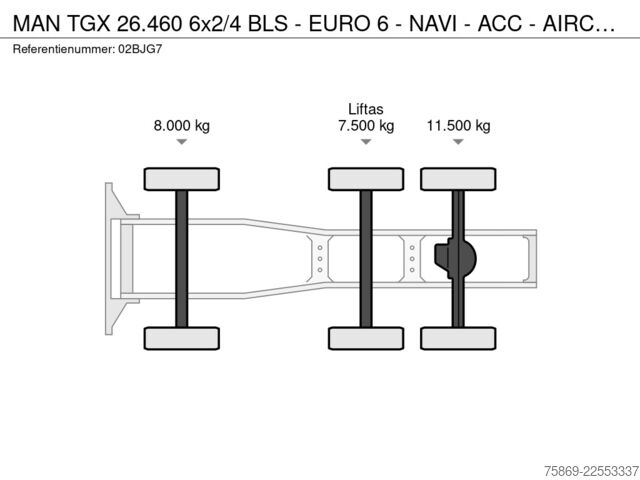 Standard-SZM MAN TGX 26.460 6x2/4 BLS - EURO 6 - NAVI - ACC - AI...