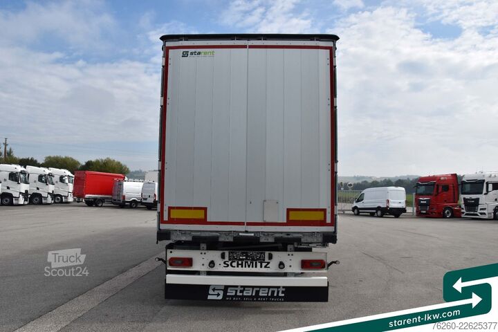 Naczepa otwarta z plandeką SCHMITZ CARGOBULL Liftachse Palettenkasten XL u. Getränke MIETE