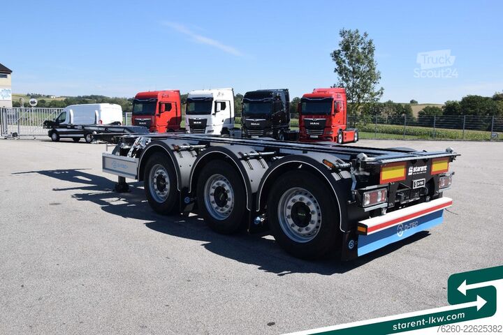 Maināmās virsbūves puspiekabe D-TEC Flexitrailer LS ADR, Front -Mittel -Heckausschub