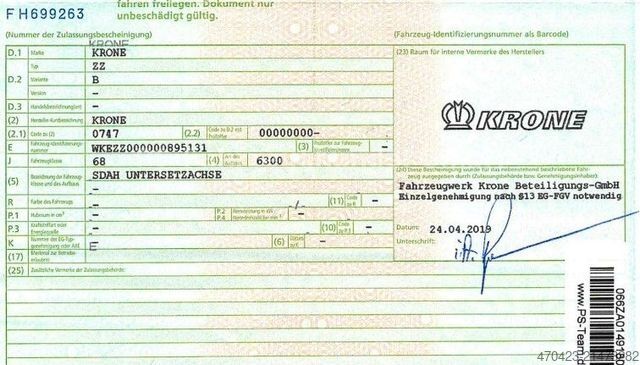 Oplegger KRONE Dolly ZZB 18 eLZ*Untersetzachse*Mega*gelenkt*