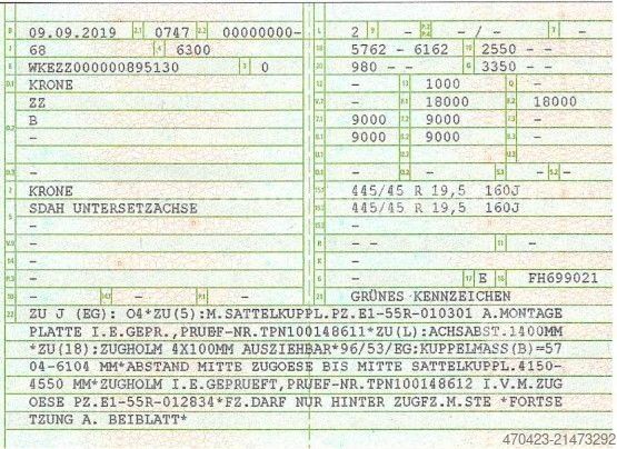 Oplegger KRONE Dolly ZZB 18 eLZ*Untersetzachse*Mega*gelenkt*