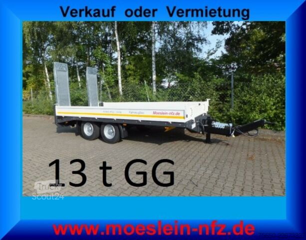 Lågbyggd trailer Möslein TTT 13- 6,28 Weiß  Neuer Tandemtieflader 13 t GG