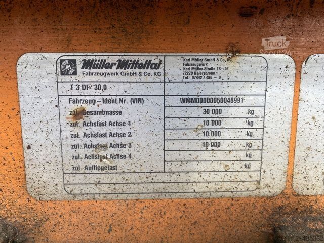 Dieplader oplegger MÜLLER-MITTELTAL T3 DF 30.0 | hydr. Rampen*verbreiterbar*HU 01/27